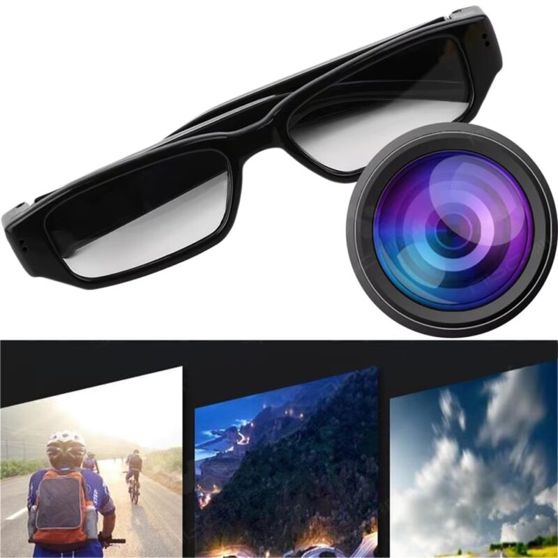 HD Mini Glasses Camera Portable Wearable Mini Camera DVR Video Recorder Recording Outdoor Sports Camera for Driving and Cycling